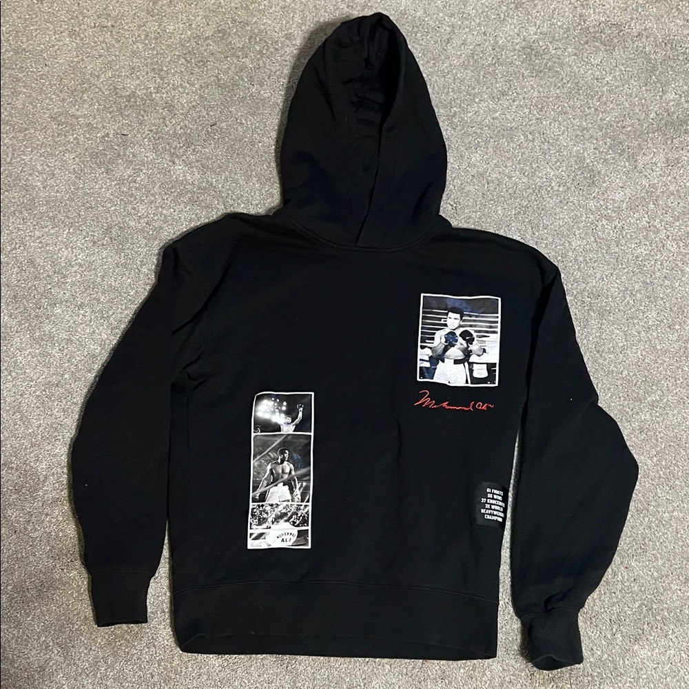 Muhammad Ali Graphic Hoodie Primark Black Photo Print Sweatshirt Small